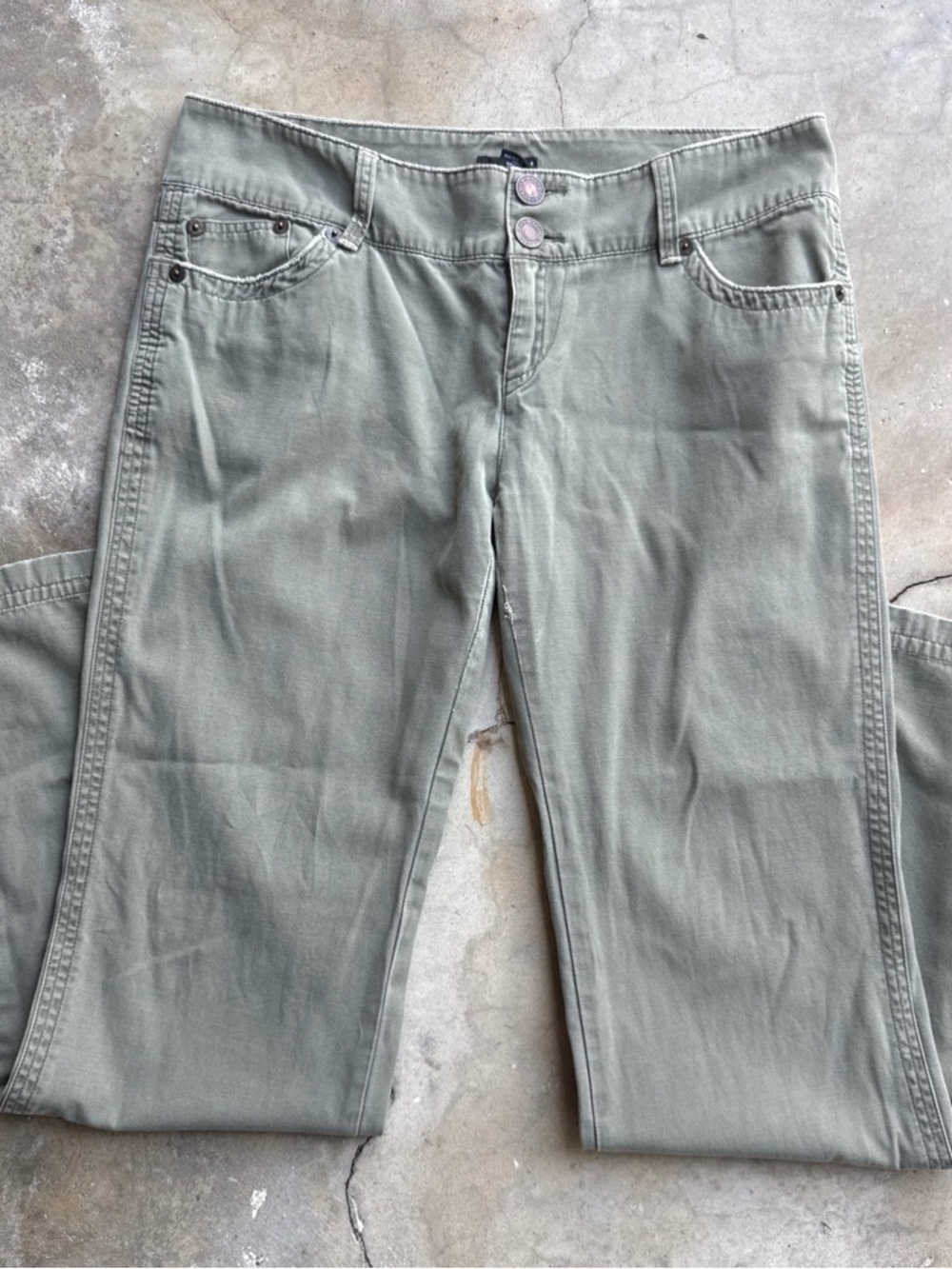 Y2K Vintage Wet Seal Olive Green Women's Flare Pants